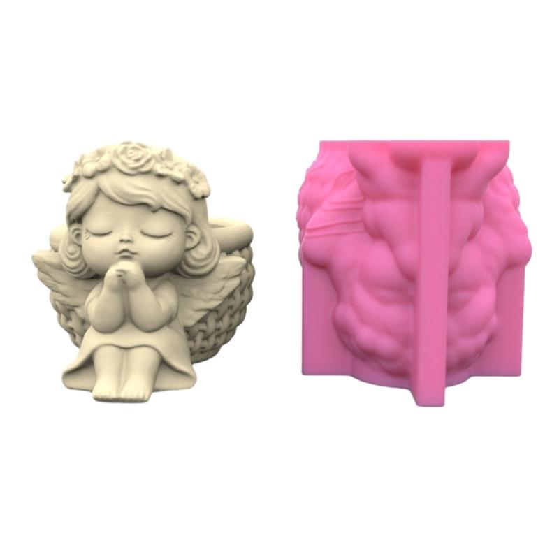 Cute Doll Girl Series Succulent Flower Pot Mould Gypsum Concrete Crystal Epoxy Resin Mold Flower Vase Silicone Mold