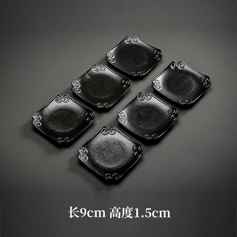 Ceramic Coaster Creative Crude Pottery Tea Tray Black Pottery Insulation Pad Zen Home Kung Fu Tea Set Tea Ceremony Accessories