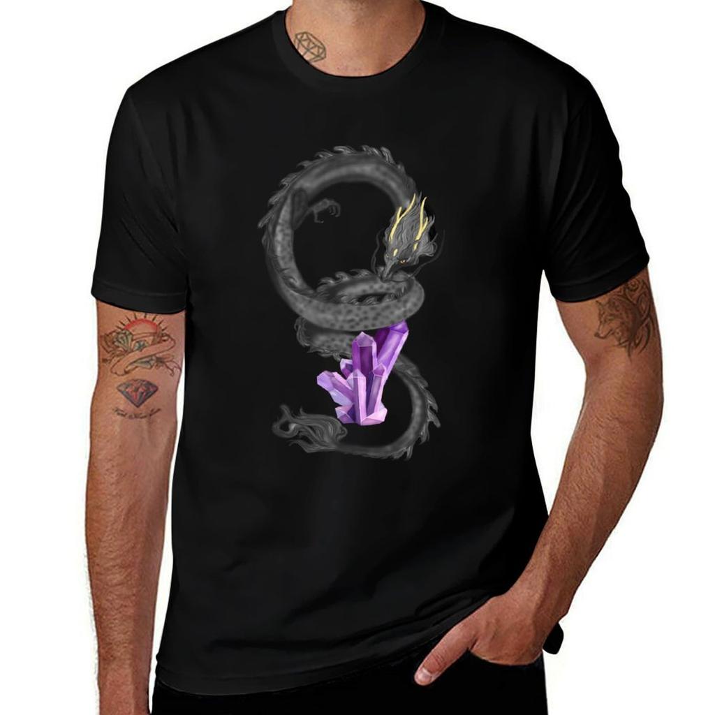 Dragon With Gemstones Tshirt Unisex T Shirts Graphic Black Cotton Tshirt Plain For Unisex Package Tshirt