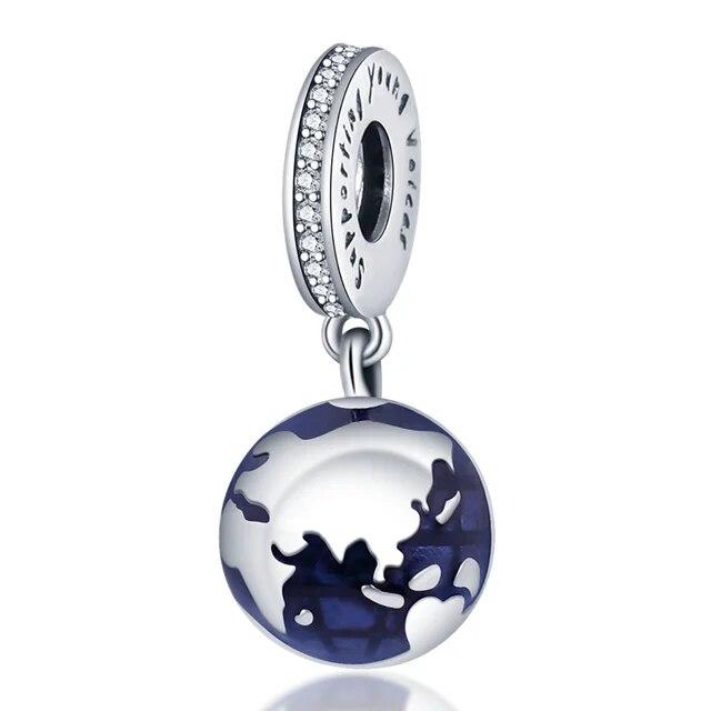 Reise-Charms für Schmuckherstellung, 925er Sterlingsilber, Reisepass, Flugzeug, Spanien, Brasilien, Nationalflagge, Anhänger, passend für Pulsera