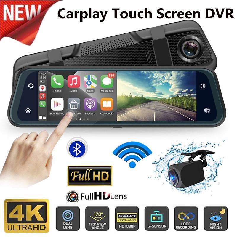 

9,66-дюймовый сенсорный экран для вождения, автомобильный видеорегистратор Carplay, автопотоковый медиа-рекордер, двойной видеорегистратор 1080P, ночное видение, мониторинг парковки, G-сенсор