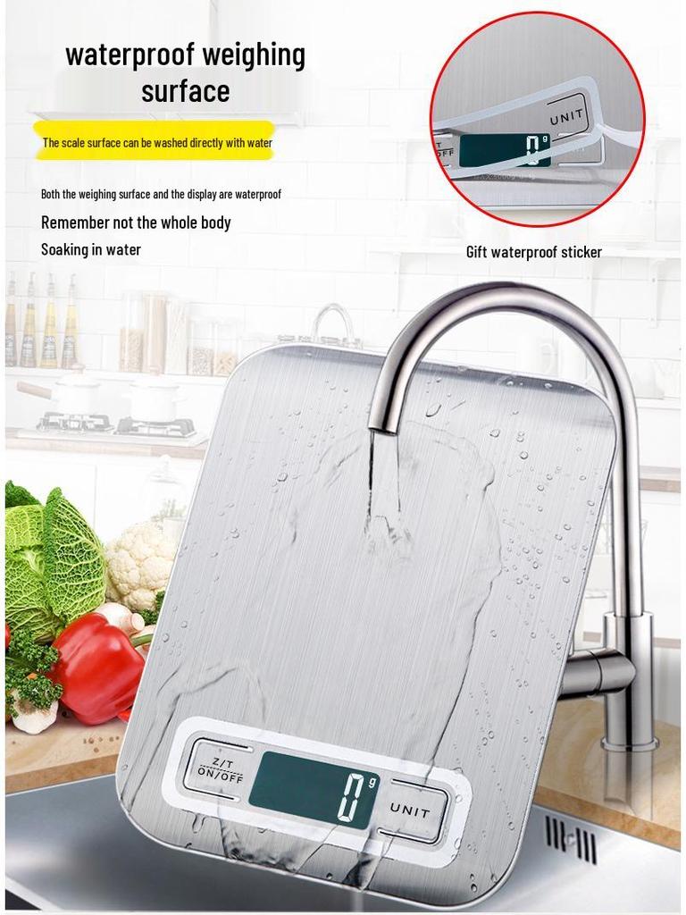 Stainless Steel Electronic Kitchen Scale, 10kg Capacity - Ideal for Baking and Cooking