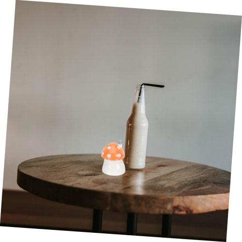 Hoement 4-Piece Dental Floss Storage Box with Mushroom-Shaped Toothpick Holder, Stylish Design for Home Use, Hotels, and Restaurants