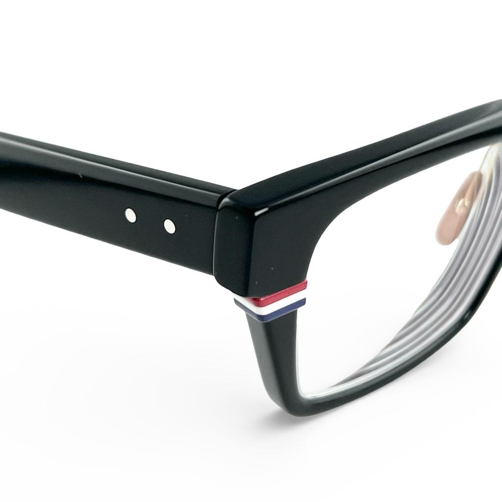 Great THOM BROWNE Glasses Square Black Mens TBX714-A-01AF Used