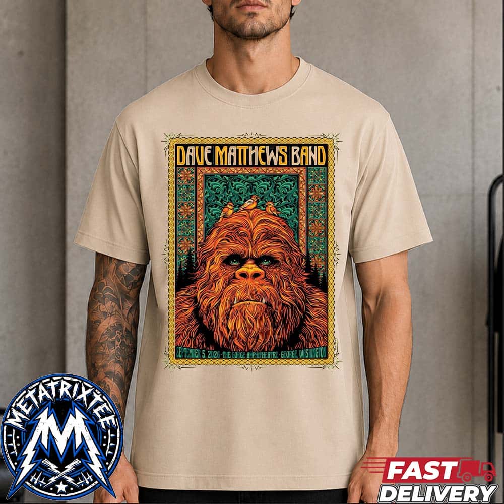 Dave Matthews Band Poster Gorge Amphitheatre George Washington Sep5 2026 Vintage T-Shirt