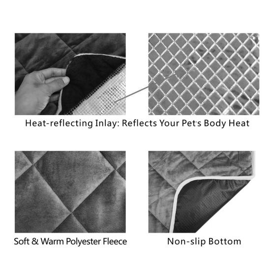 Self Heating Pad for Dogs And Cats Non Electric Self Warming Pet Sleeping Mat Non-Slip Washable Thermal Dog Pad for Small Medium Large