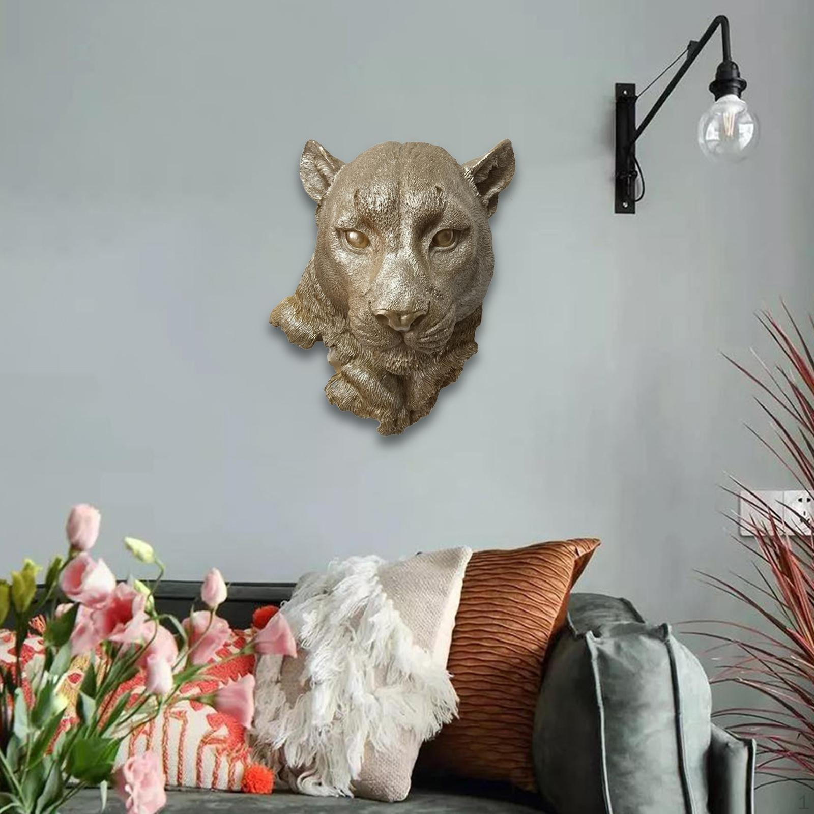 

Полирезиновая голова животного, настенная статуя, художественная ремесленная декоративная статуэтка ручной работы для жизни Leopard