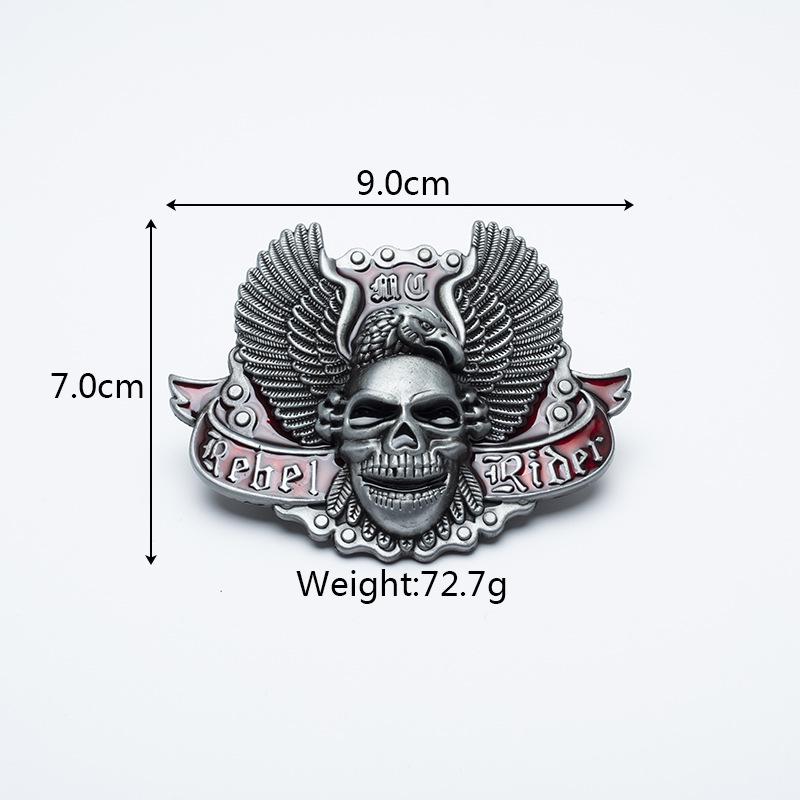 Hebilla de Cinturón Occidental de Águila Calavera, Moderna Lisa de 3,8 cm para Jóvenes