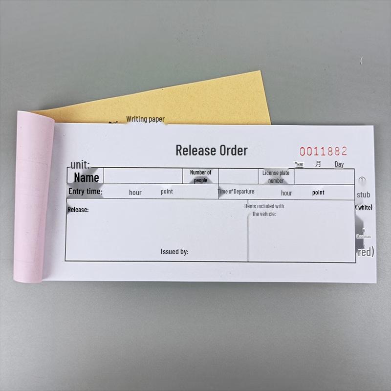 Property Vehicle Parking Receipts & Release Passes