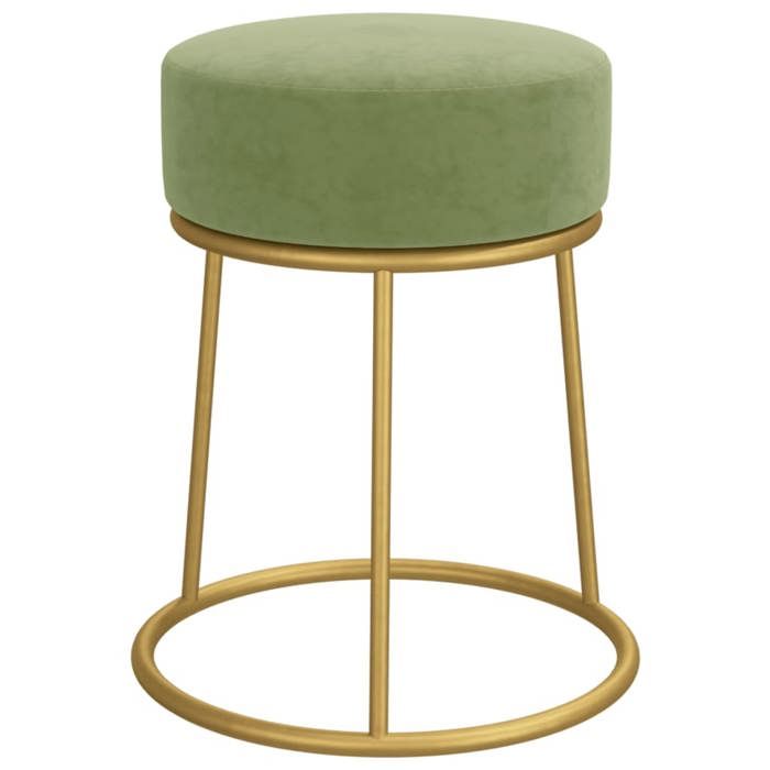 VidaXL Round Stool Mustard Green Velvet, 1.91 Kg