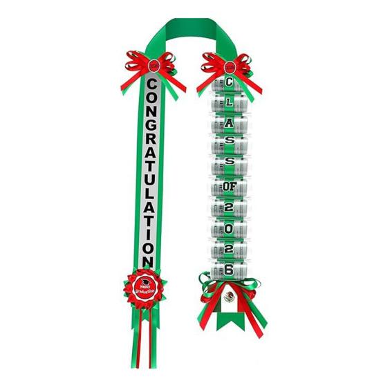 2026 Graduation Money Lei with 11 Cash Holder Double Braided Grad Ribbon Leis Graduation Gifts for Class of 2026 High School College Party Supplies