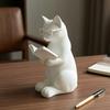 3D Printed Reading Figurine Cat Book Cat Cute Reading Statue with Glasses