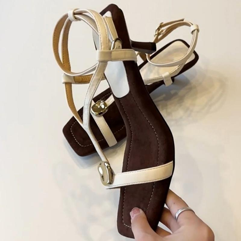 Modă Sandale de Vară cu Toc Înalt Modă Curea cu Cataramă Pantofi cu Toc pentru Femei 2025 Nou Încălțăminte cu Bandă Îngustă pentru Femei Sandale Gladiator cu Curea pe Gleznă