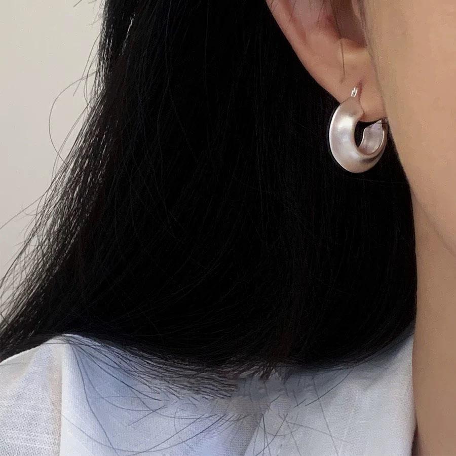 Xiaomi 925 Sterling Silver Vintage Earrings For Women Trendy Simple Round Shinning Earring Jewelry Prevent Allergy Party Accessories