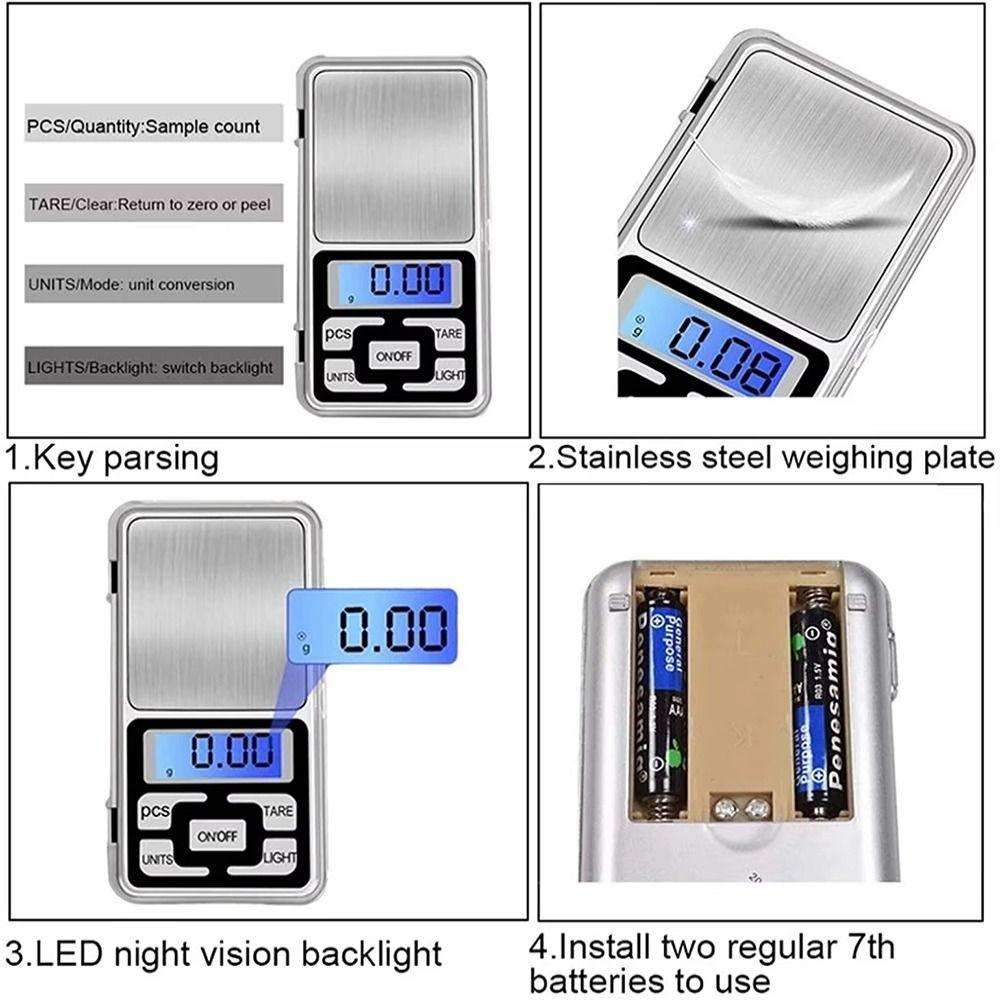 1Pcs New Accurate Digital Mini Scale High Precision 500g/0.1g Jewelry Scale Portable Small Weighing Device