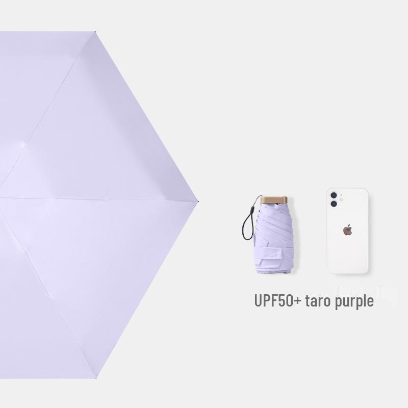 40% Rabatt Damen Leichter Schwarzer Kleber Sonnenschirm: Verdicktes, Kompaktes Fünffach-Design, Kundenspezifisches Logo verfügbar.