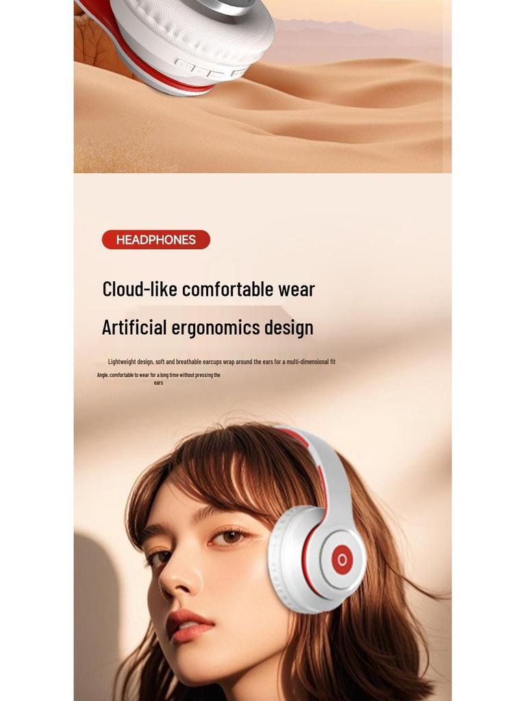 Wireless Over-Ear Bluetooth Headphones with Heavy Bass, Long Battery Life, and Noise Cancelling for Gaming