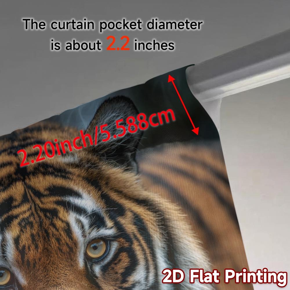 2 Stück 2D-Flachdruck-Vorhänge (Ohne Stange) TigerGaze Beliebte Vorhänge&Gardinen Vielseitig 100% Polyester Vorhänge Dekorationen