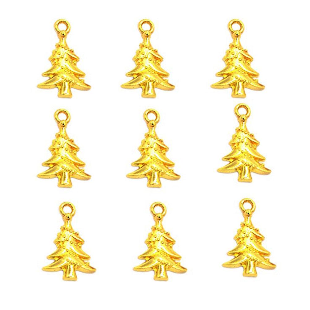 100Pcs Premium Alloy Christmas Tree Charms Pendants Jewelry Findings for Crafting Necklaces Bracelets Earrings Holiday Gifts