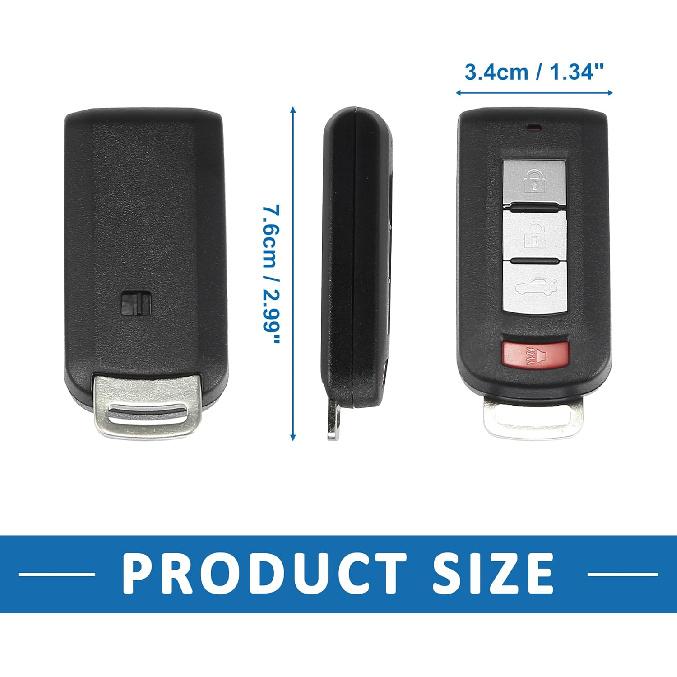 Key Fob Shell Case OUC644M-KEY-N Car Accessory for Mitsubishi Outlander 2010-2018