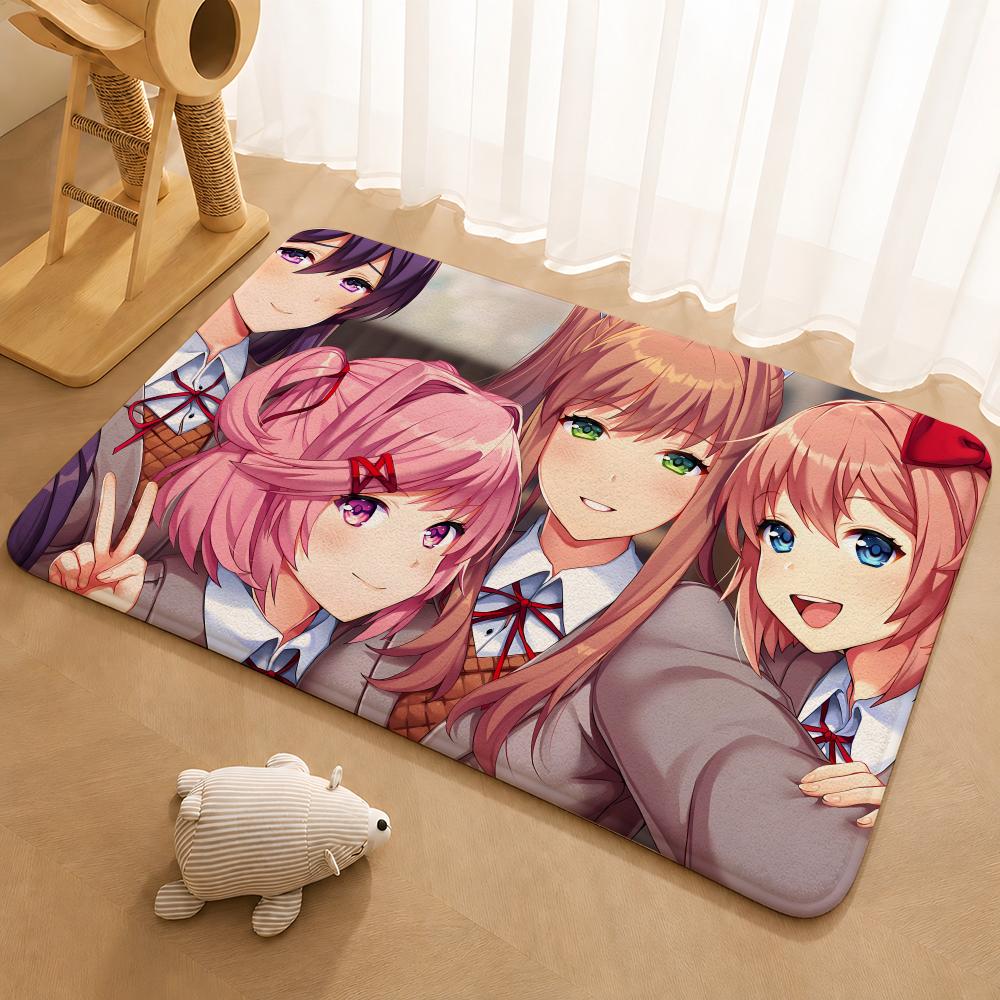 Doki D-Doki Literatuare Club Game Floor Mat Floor Mat Soft Flannel Non-Slip Door Rug for Living Room