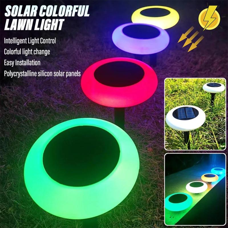 Solar Colorful Lawn Lamp Garden Landscape Lamp with Intelligent Light Control with Colorful Gradient Light & Definition