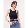 Basic House Women's Padded Asymmetrical Halter Tank Top