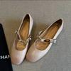 Super soft lambskin~ retro French single shoes women's thick heel new models are beautiful and not tired shoes medium heel Mary Jane shoes