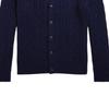 Polo Ralph Lauren Solid Color Logo Embroidered V-Neck Cotton Single-Breasted Casual Long Sleeve Sweater Kids sweater Navy-Blue 323925718-002