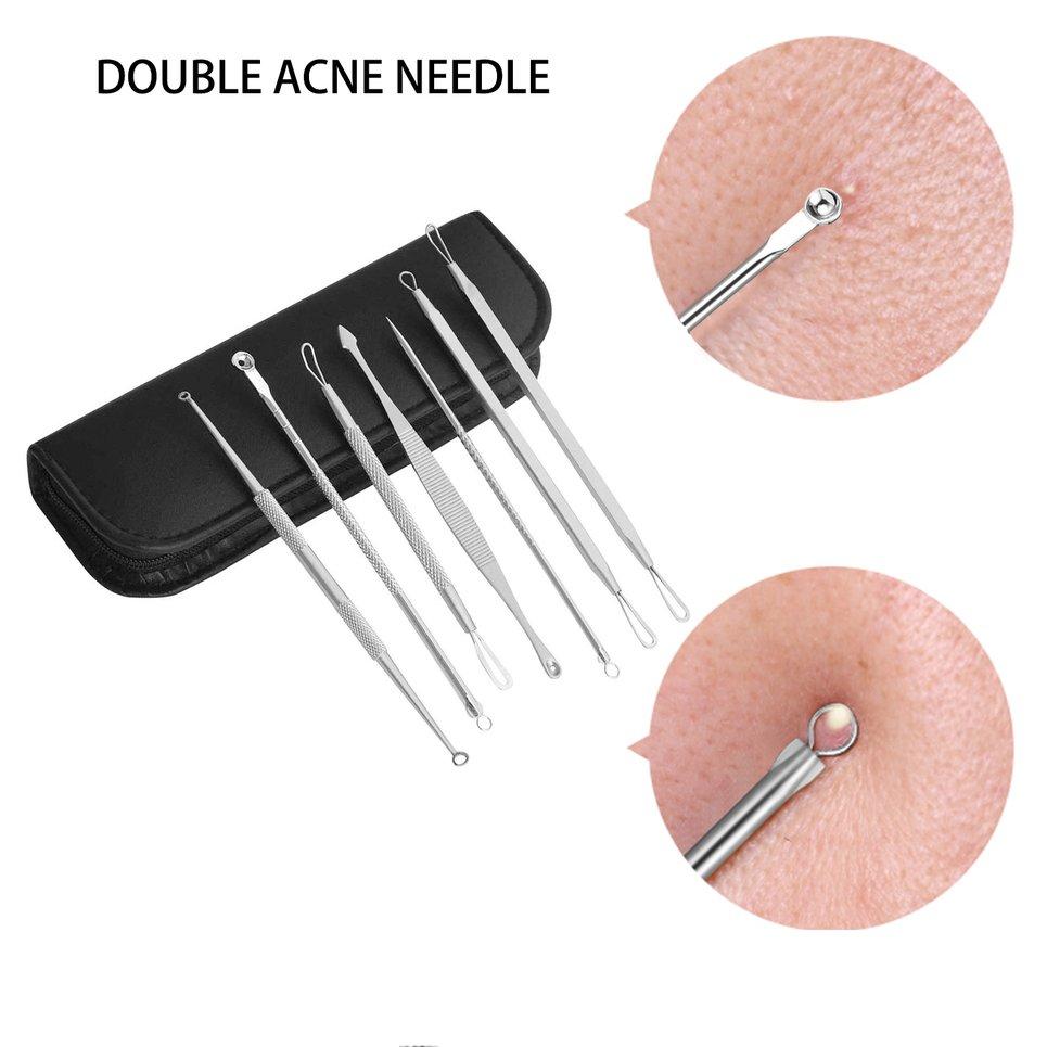Buy 7Pcs Stainless Steel Pimple Pins Blackhead Comedone Extractor