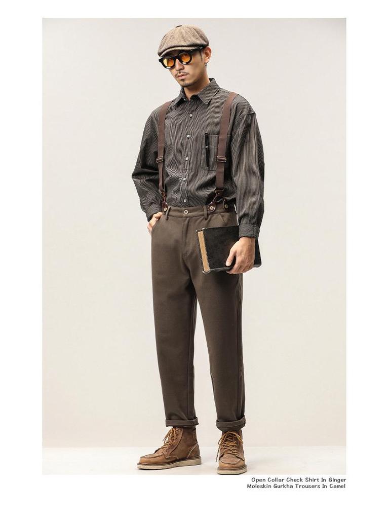 Pánské retro britské punkové vlněné volné ležérní kalhoty - Trendy kombinézy pro čtyři roční období