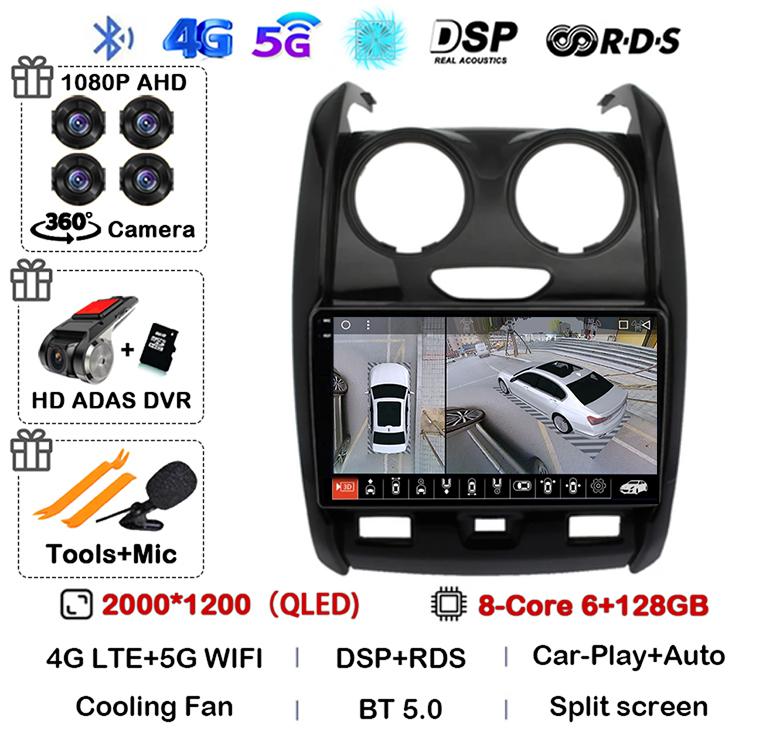 Android 14 Carplay Auto WIFI+4G for Renault Duster 2015 2016 2017 2018 2019 2020 Car Radio GPS Stereo Multimedia Player 2din Dsp