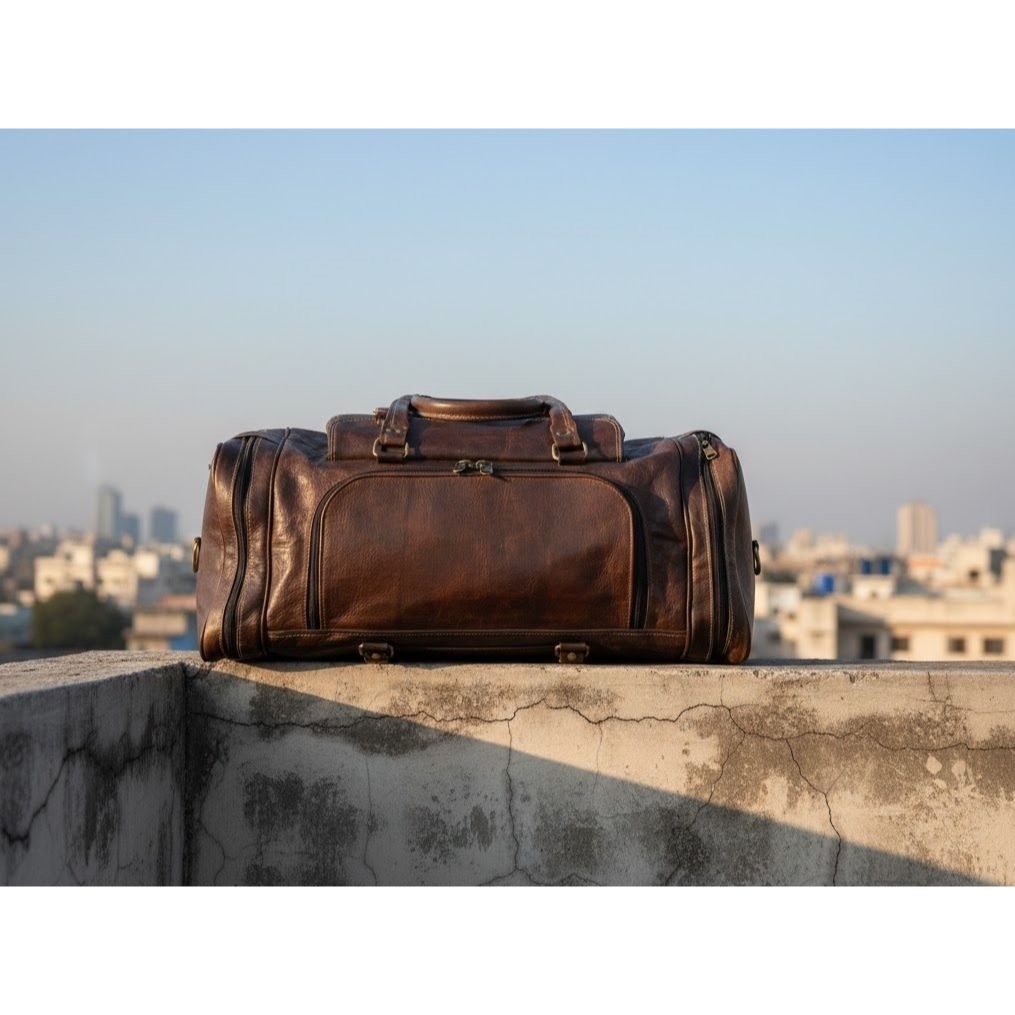 Leather Messenger Travel Luggage Duffel Overnight Weekender Duffel Bag