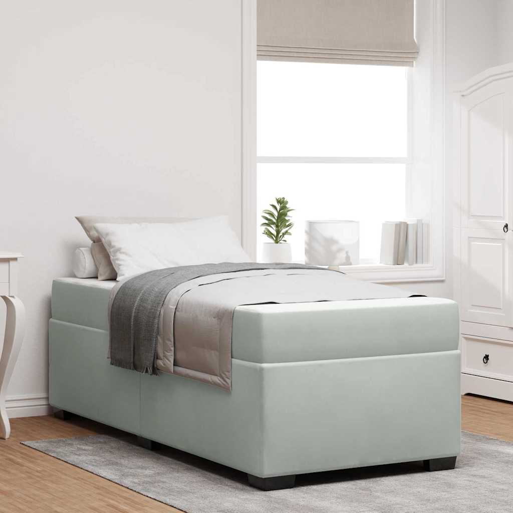 Bed Frame with Mattress Light Grey 90 x 200 cm Fabric