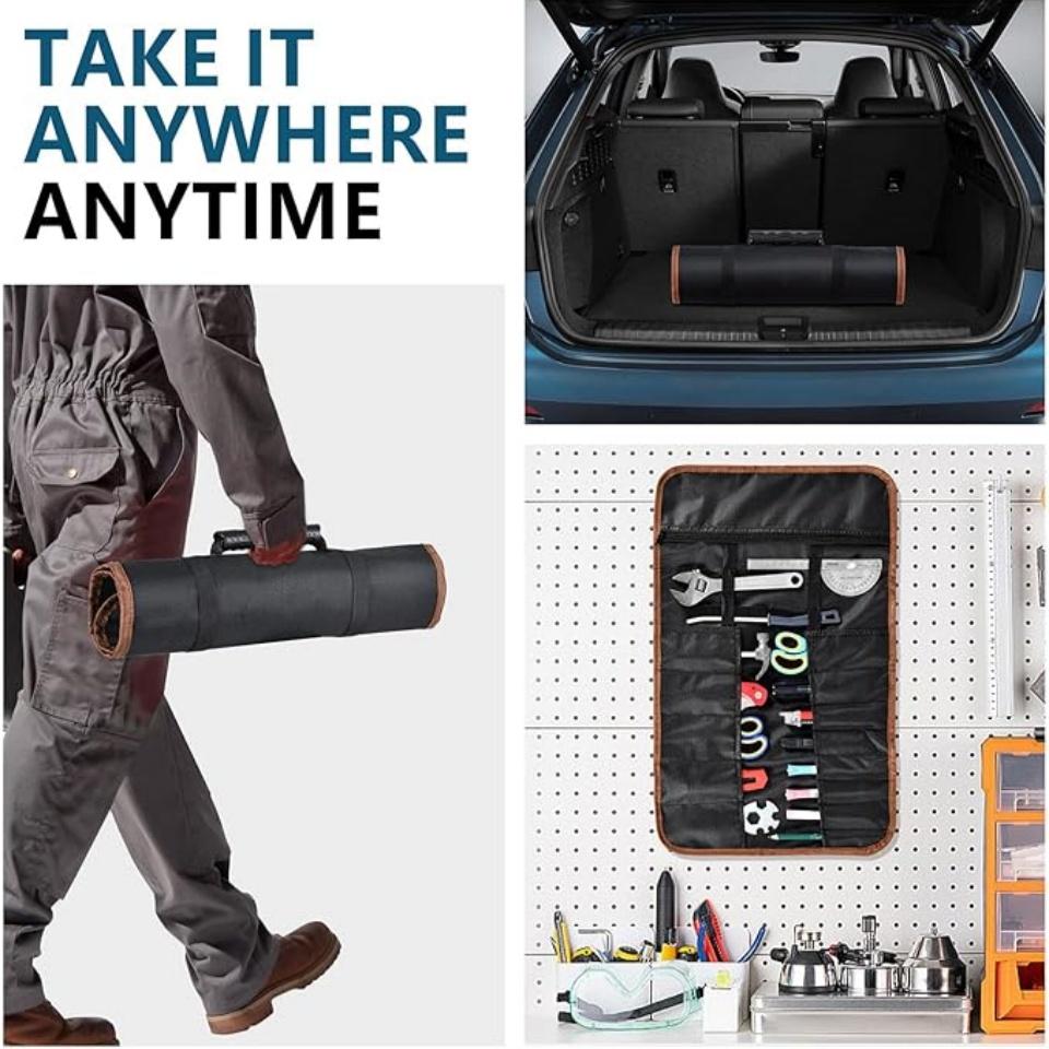 Roll Up Bag Tools Organizers with Tool Pouches, Durable Portable Handy Tools Storage, Perfect for Handyman, RV Owners