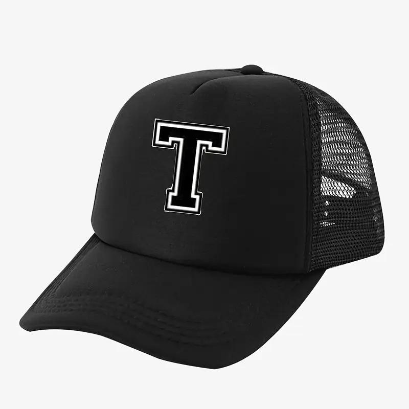 Truck Hat Large Mesh Summer Curved Brim Baseball Cap, Trendy Thin Light Plate Black, Large Mesh Hat Truck Hat