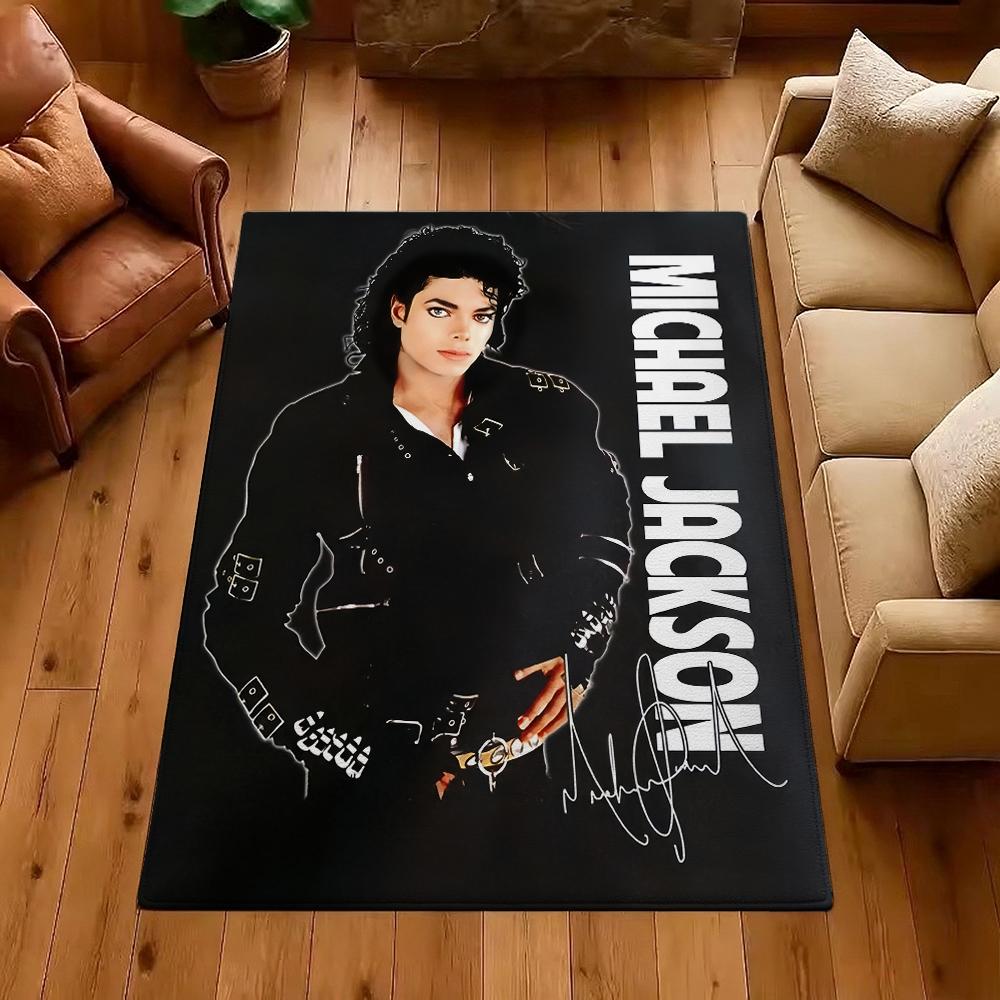 Michael Jackson Portrait Signature Printed Rug Absorbent Nonslip Carpet For Hallway Balcony Study Home Party Decor Halloween Gift