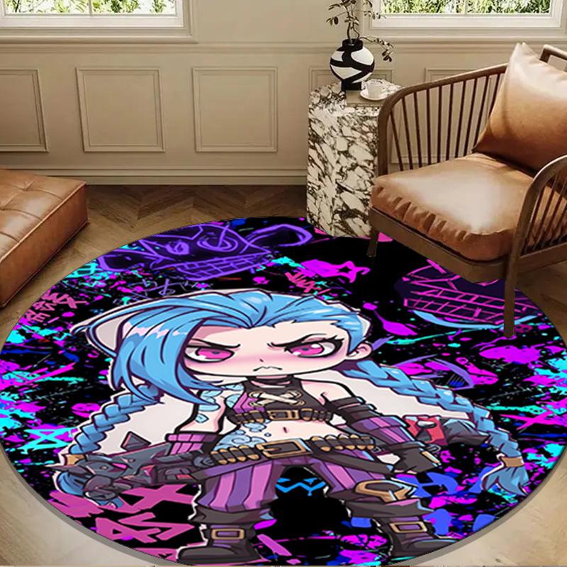 Fantasy Warrior JingX Round Rug for Livingroom,Bedroom, Palyroom, Chair Rug, Area Rug, Circle Carpet, Large Size Fan Christmas Gift
