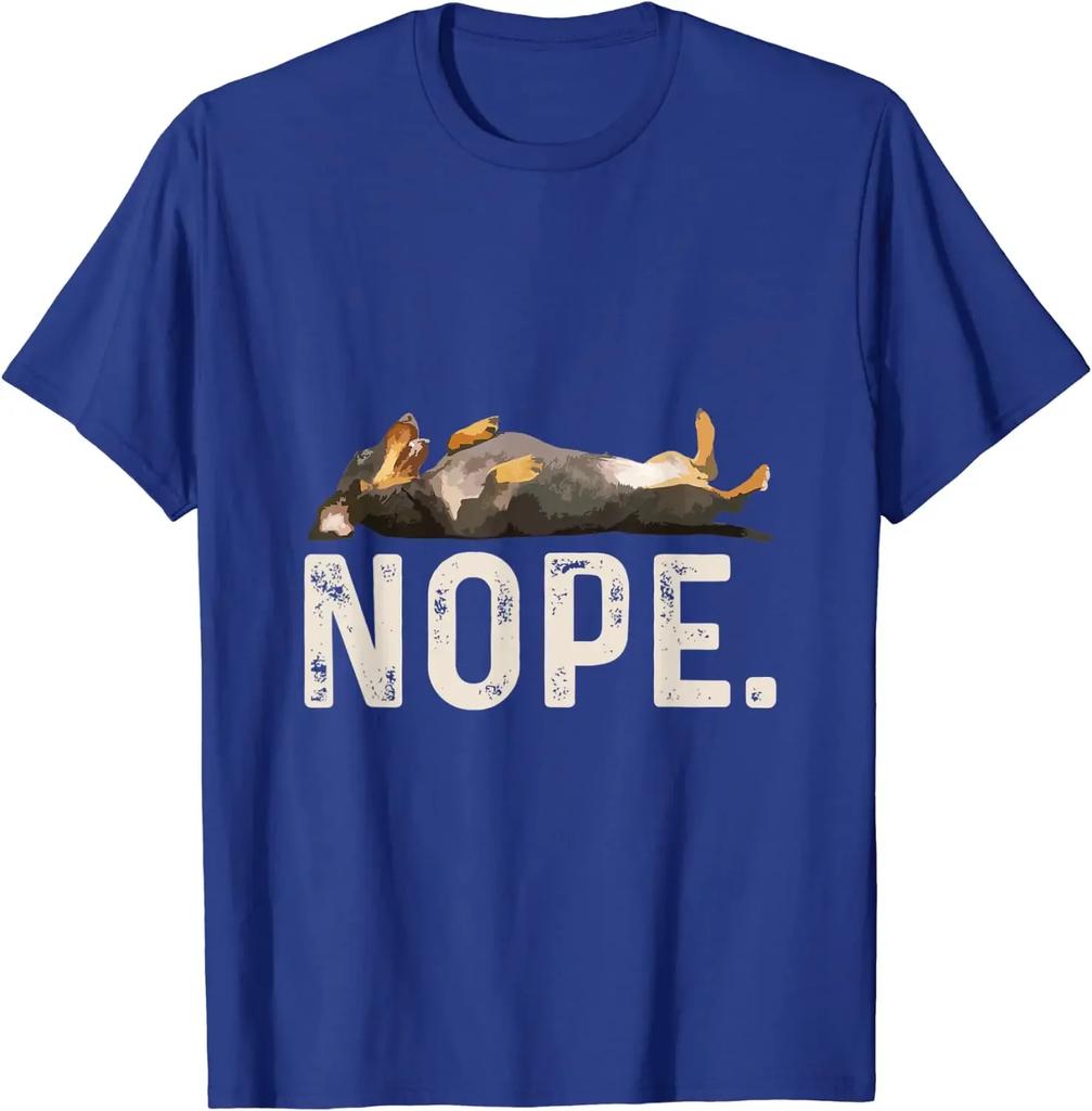 Nope Lazy Dachshund T-Shirt Graphic T Shirts 1981 Shirt Vintage T Shirt Casual Cotton Daily Four Seasons Tees Women Mens T Shirt