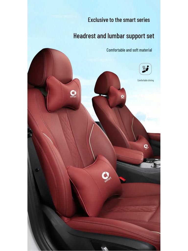 Mercedes Smart Car Headrest & Lumbar Support Cushion: Neck Protection & Hugging Pillow for Elf 1 Fortwo.