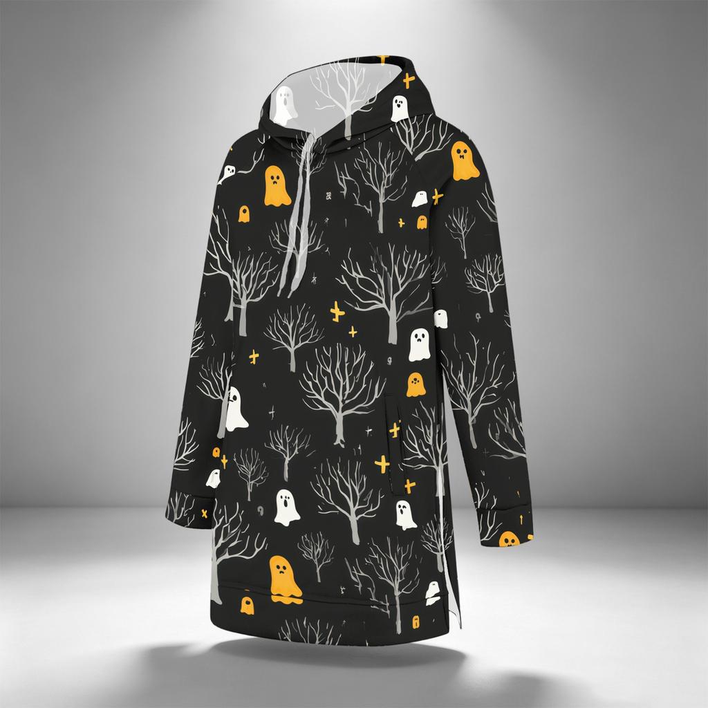 Women's Casual Long Sleeve Halloween Print Hoodie Pullover Top for Fall Festive Wear