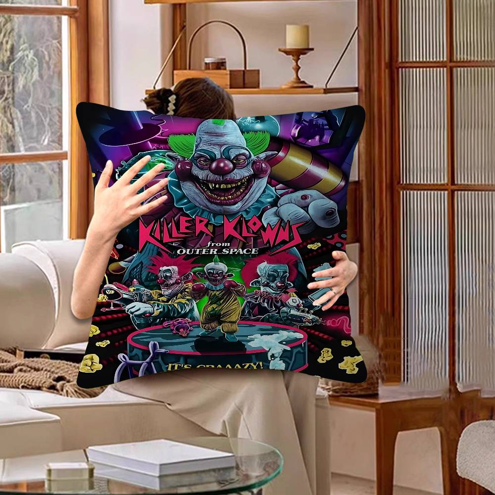 Killer Klowns From Outer Space Anime Cushion Cover Pillowcase Upholstery Sofa Throw Pillow Home Decor Pillowcas