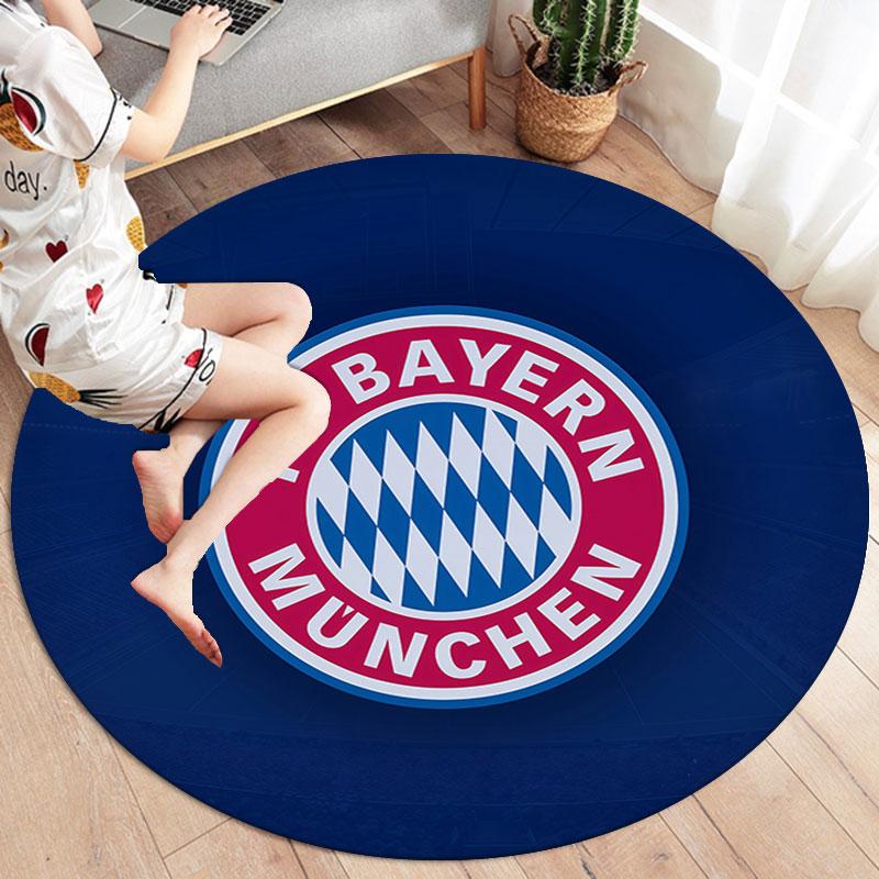 FC Bayern Munchen Round Area Rug,Carpet Rug for Living Room Bedroom Sofa Playroom Decor,Non-slip Floor Mat