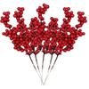 1-10 pièces Baies de Simulation de Noël 14 Baies Fleur Artificielle Fruit Cerisier Plantes Décoration Fête de Noël Maison Cadeau DIY