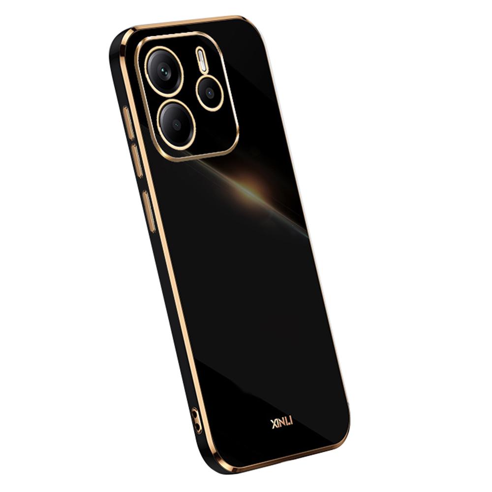 

XINLI Для Xiaomi Redmi Note 14 5G Чохол TPU Чохол для телефону з гальванізованою рамкою Black
