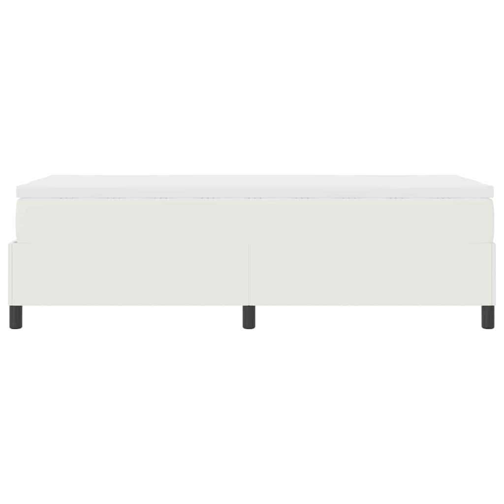 Box Spring Bed in Cream and White 100 x 200 cm Cord Fabric