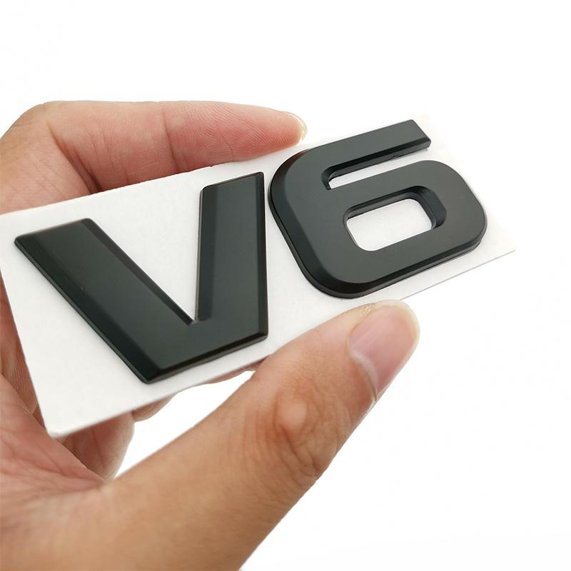 Estilo Automotivo Logotipo Motor V6 Emblema Adesivo 3D Liga de Metal Emblema Porta-Malas Traseiro Adesivo Para Para-lama Decalque Para Carro Acessório Automotivo