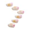 24-Piece European and American Style Floral Gold Foil Fake Nails - Gentle and Fresh Design
