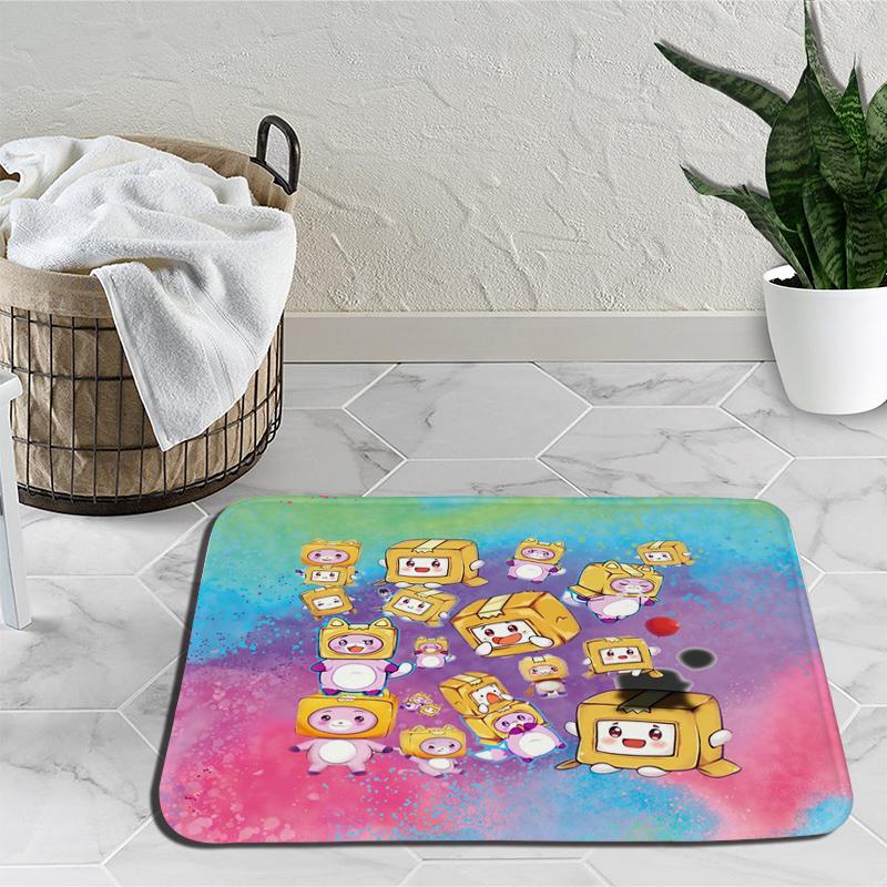 Lankybox Boxy Foxy Rocky Cartoon Teppich Schlafzimmer Dekoration Matte Anime Outdoor Teppich Rutschfester Teppich Geburtstagsgeschenk