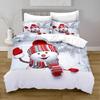 Christmas Snowman Bedding Quilt Cover Set Santa Claus Snowman Bedding Set Microfiber Cartoon Comforter Cover With Pillowcases